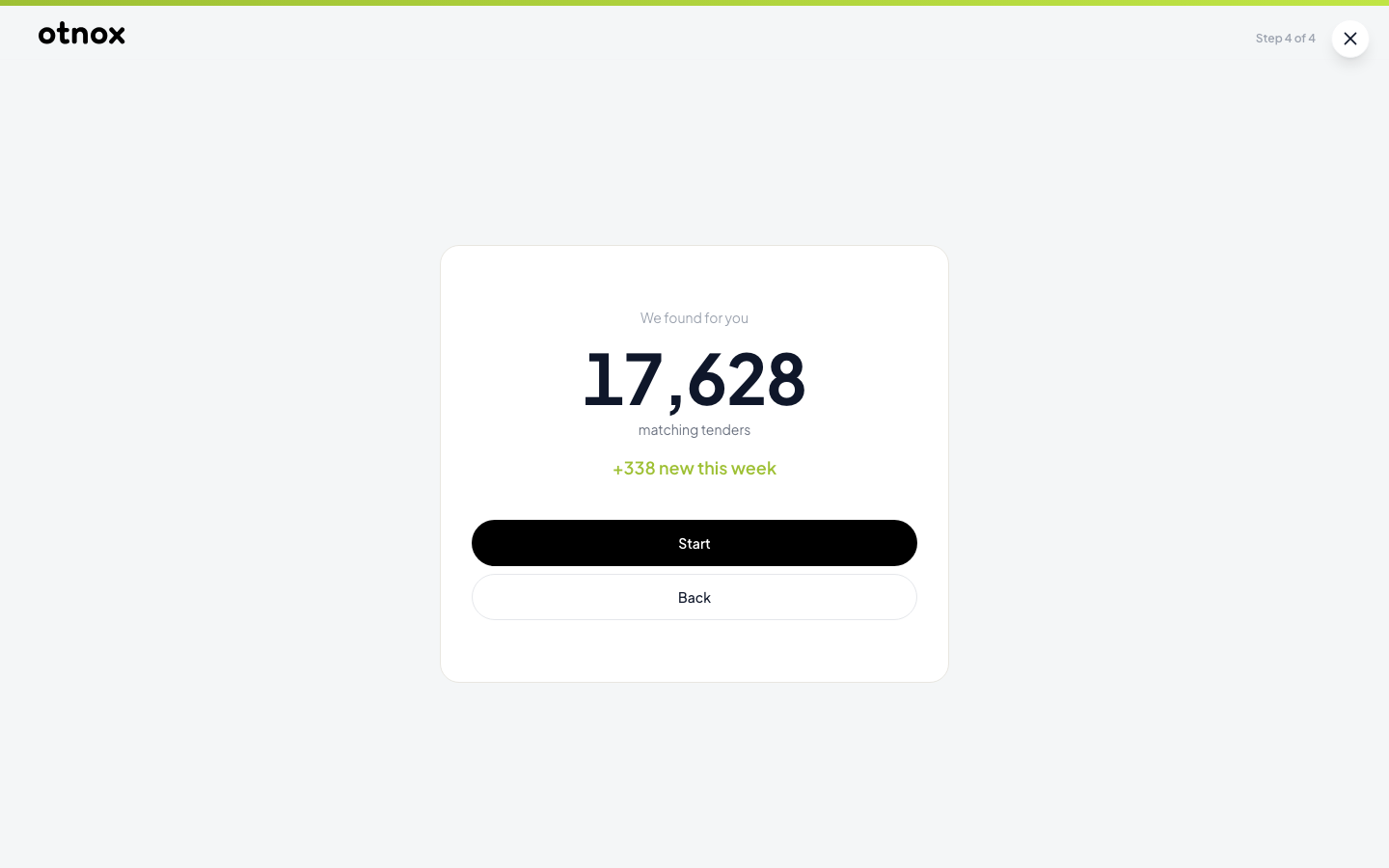 Onboarding step 4 — Summary