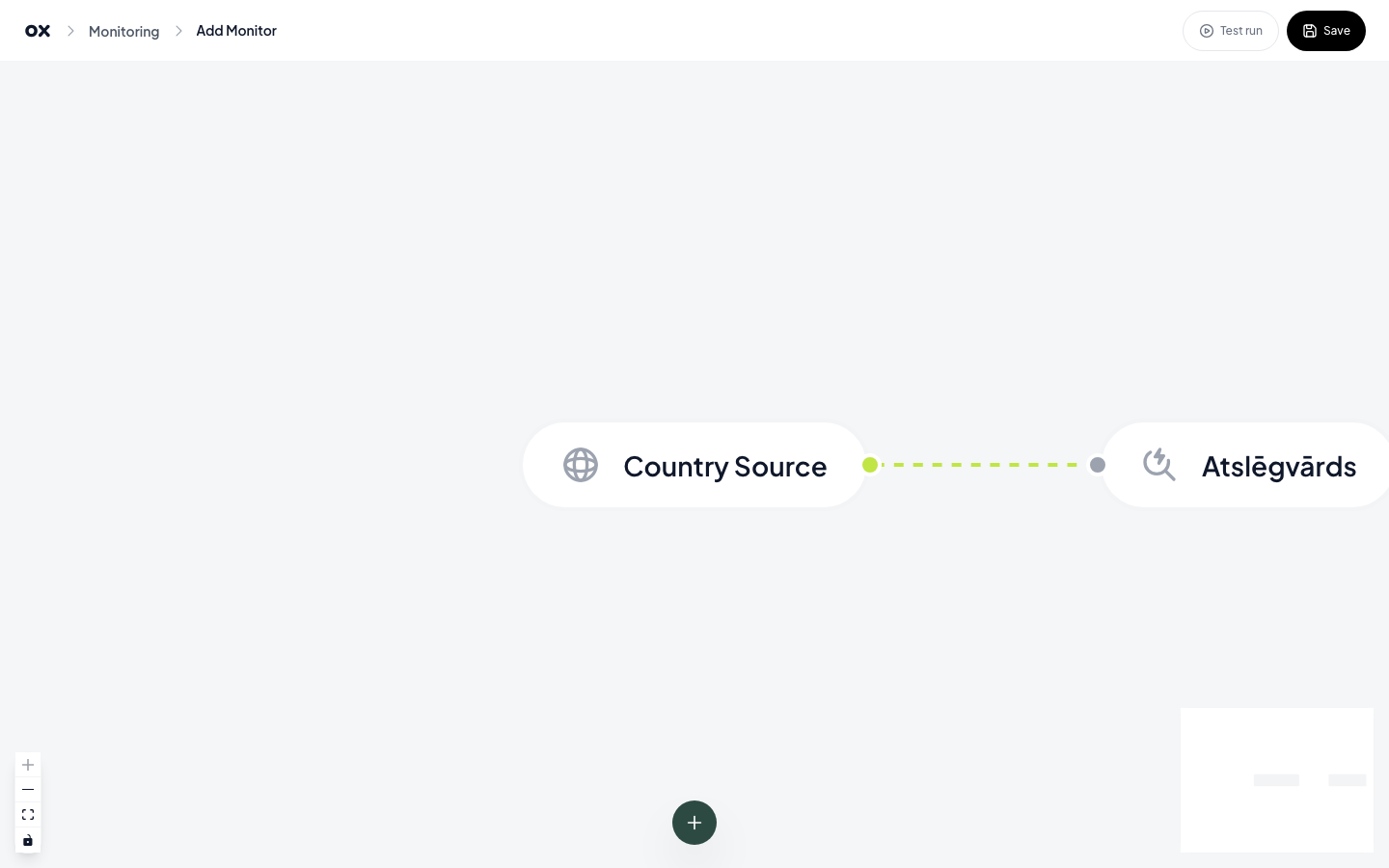Source connected to filter with a green dashed edge